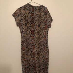 Snakeskin print bodycon dress